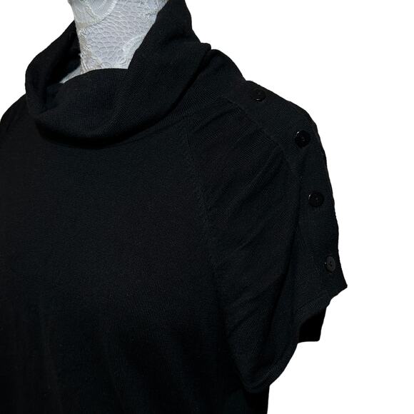 New Directions Cowl Neck Ruched Sides Knit Short Sleeve Sweater Women Large - Picture 4 of 6